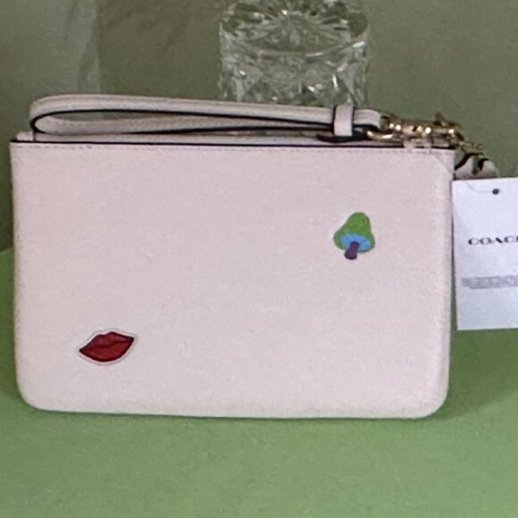 COACH STICKER PRINT WRISTLET:NWT CHALK/MULTI  GLOVETANNED LEATHER - Picture 4 of 10